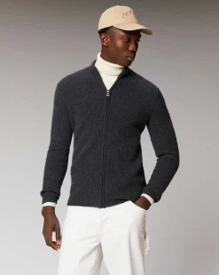 Discount FROM FUTURE Pull Gilet A Cotes Zippe Moonlight Blue