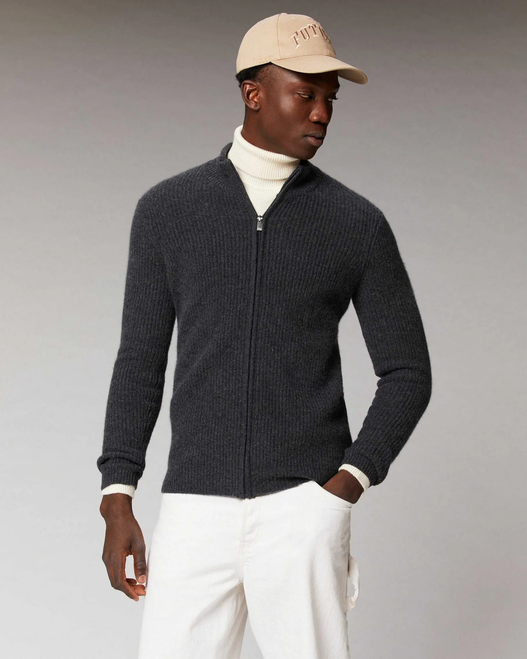 Discount FROM FUTURE Pull Gilet A Cotes Zippe Moonlight Blue
