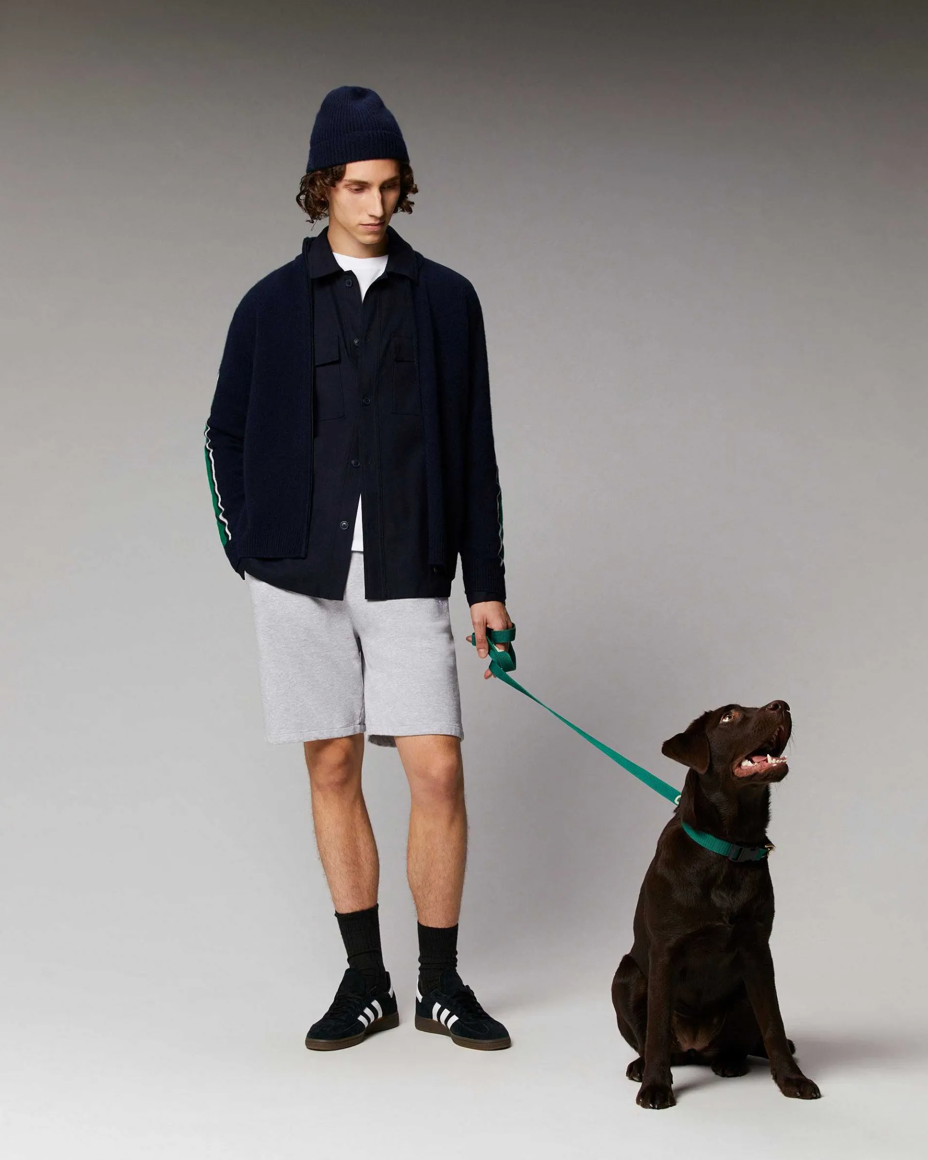 Sale FROM FUTURE Pull Gilet Zippe Bandes Bicolore Navy