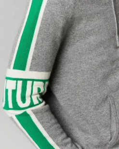 FROM FUTURE Pull Hoodie Bandes Bicolore Future Gris Chine Fonce