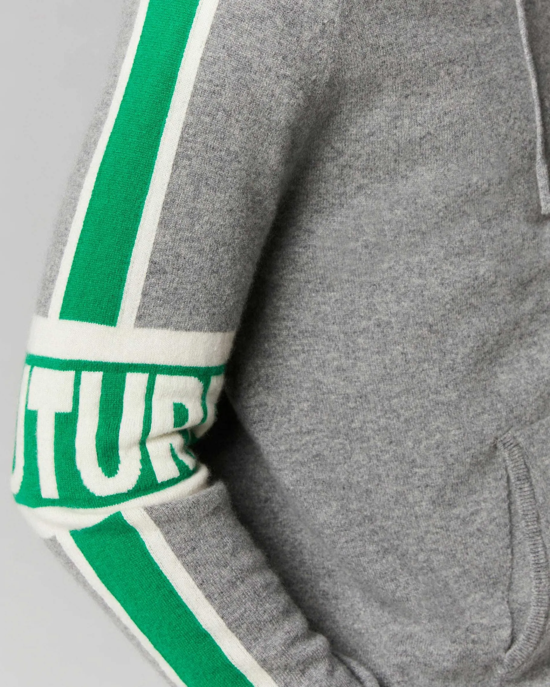 FROM FUTURE Pull Hoodie Bandes Bicolore Future Gris Chine Fonce