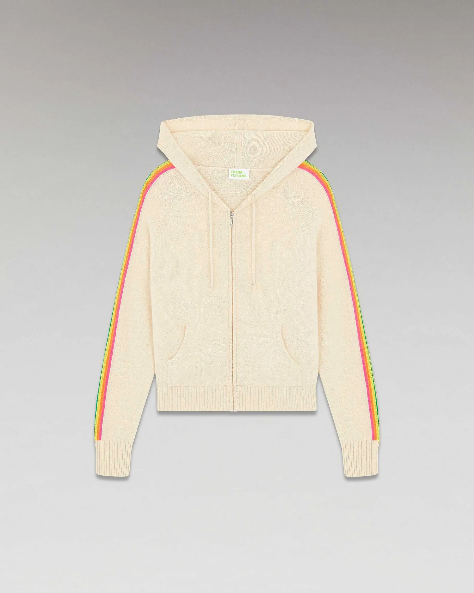 Online FROM FUTURE Pull Hoodie Bandes Manches Multico Leger Sable