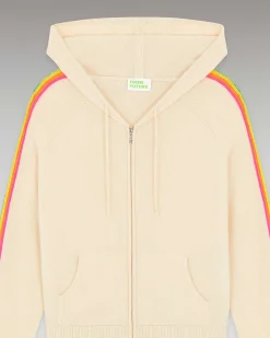 Online FROM FUTURE Pull Hoodie Bandes Manches Multico Leger Sable