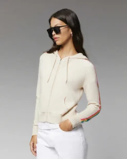 Clearance FROM FUTURE Pull Hoodie Bandes Manches Multico Leger Vert Gazon