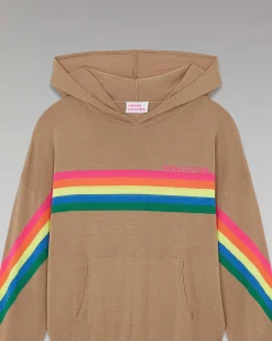 Discount FROM FUTURE Pull Hoodie Bandes Multico Camel