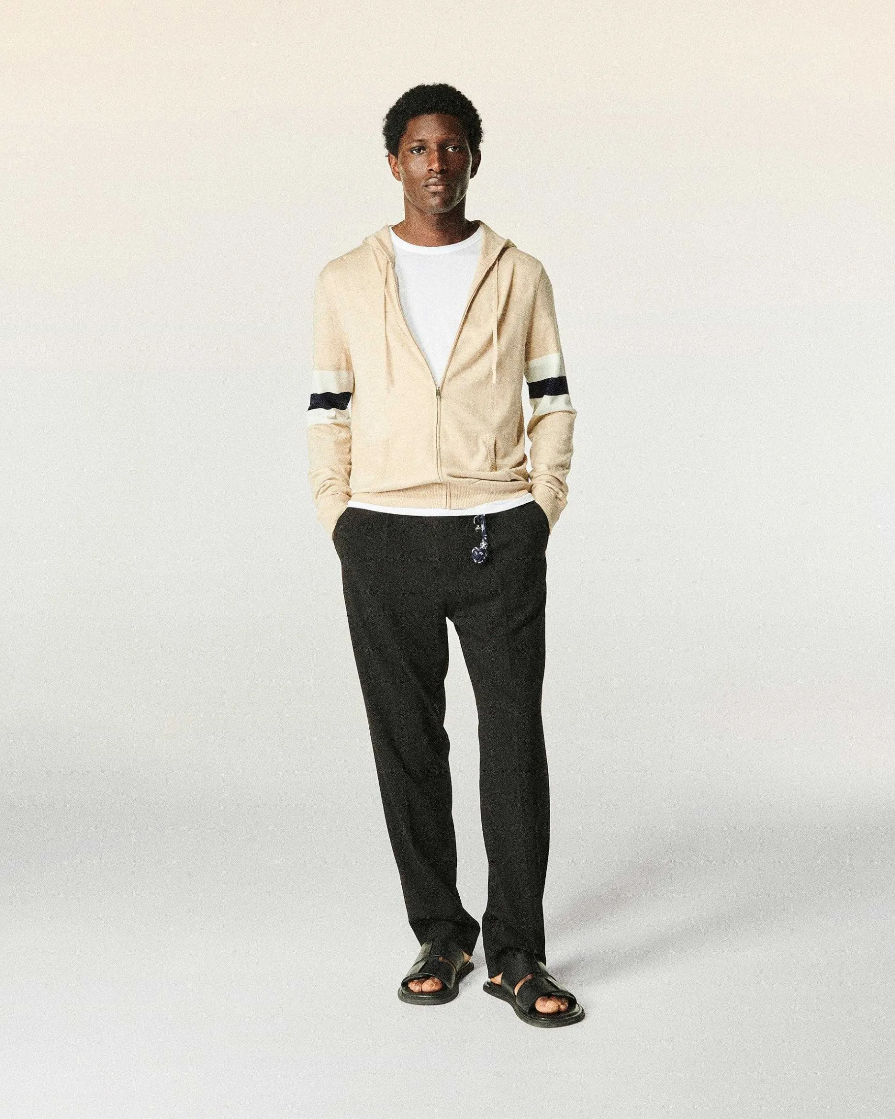 Discount FROM FUTURE Pull Hoodie Brassard Beige Chine