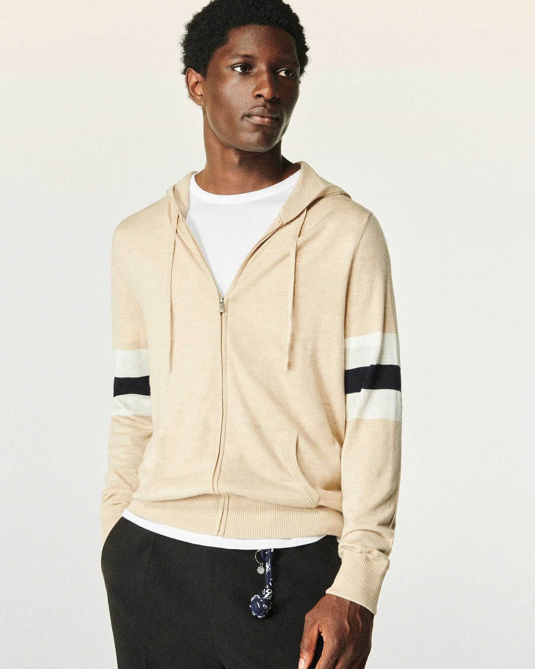 Discount FROM FUTURE Pull Hoodie Brassard Beige Chine