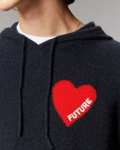 Best FROM FUTURE Pull Hoodie Coeur Leger Bleu Chine