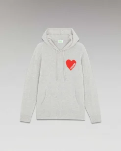 Discount FROM FUTURE Pull Hoodie Coeur Leger Gris Chine Clair