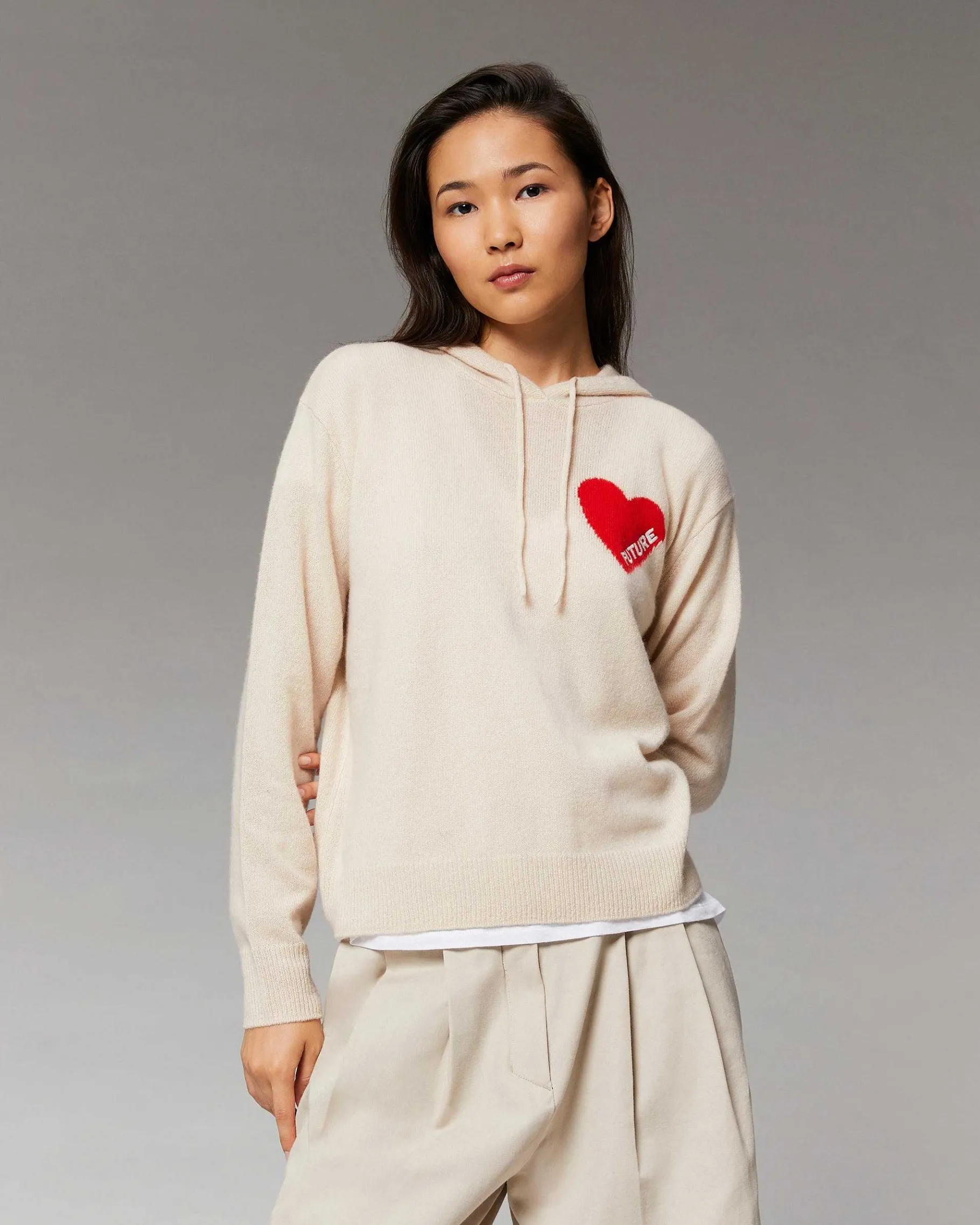 Best FROM FUTURE Pull Hoodie Coeur Leger Sable