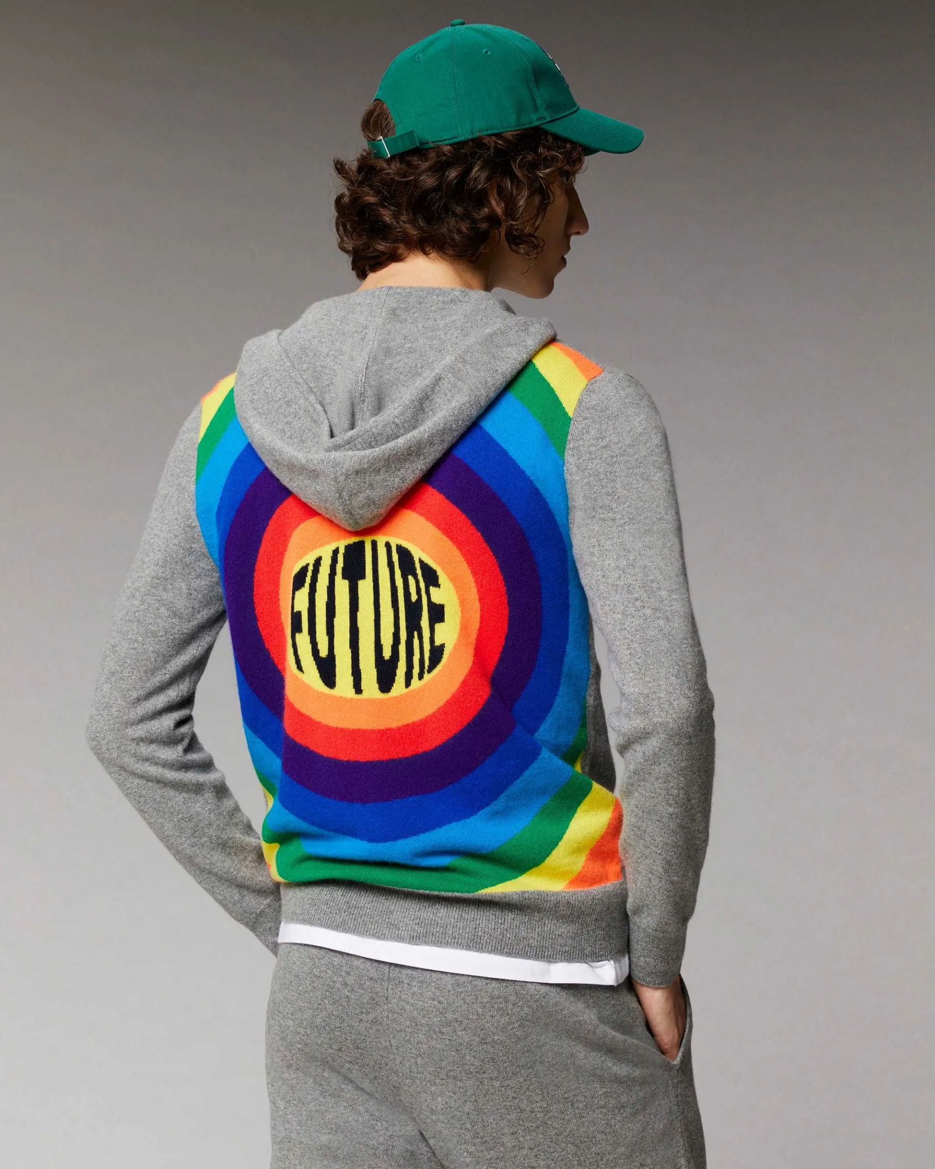 Best FROM FUTURE Pull Hoodie Dos Multicolore Future Gris Chine Fonce