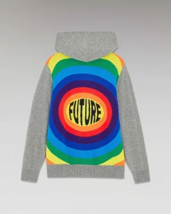 Hot FROM FUTURE Pull Hoodie Dos Multicolore Future Gris Chine Fonce