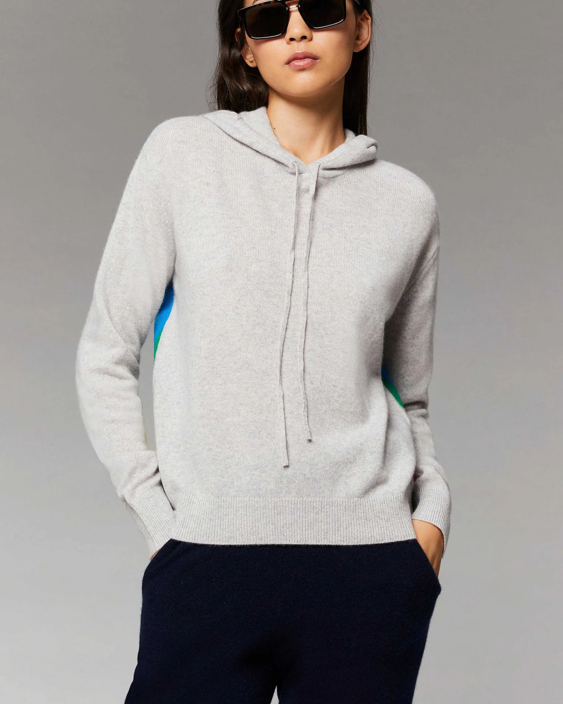 Discount FROM FUTURE Pull Hoodie Future Multicolore Dos Leger Gris Chine Clair