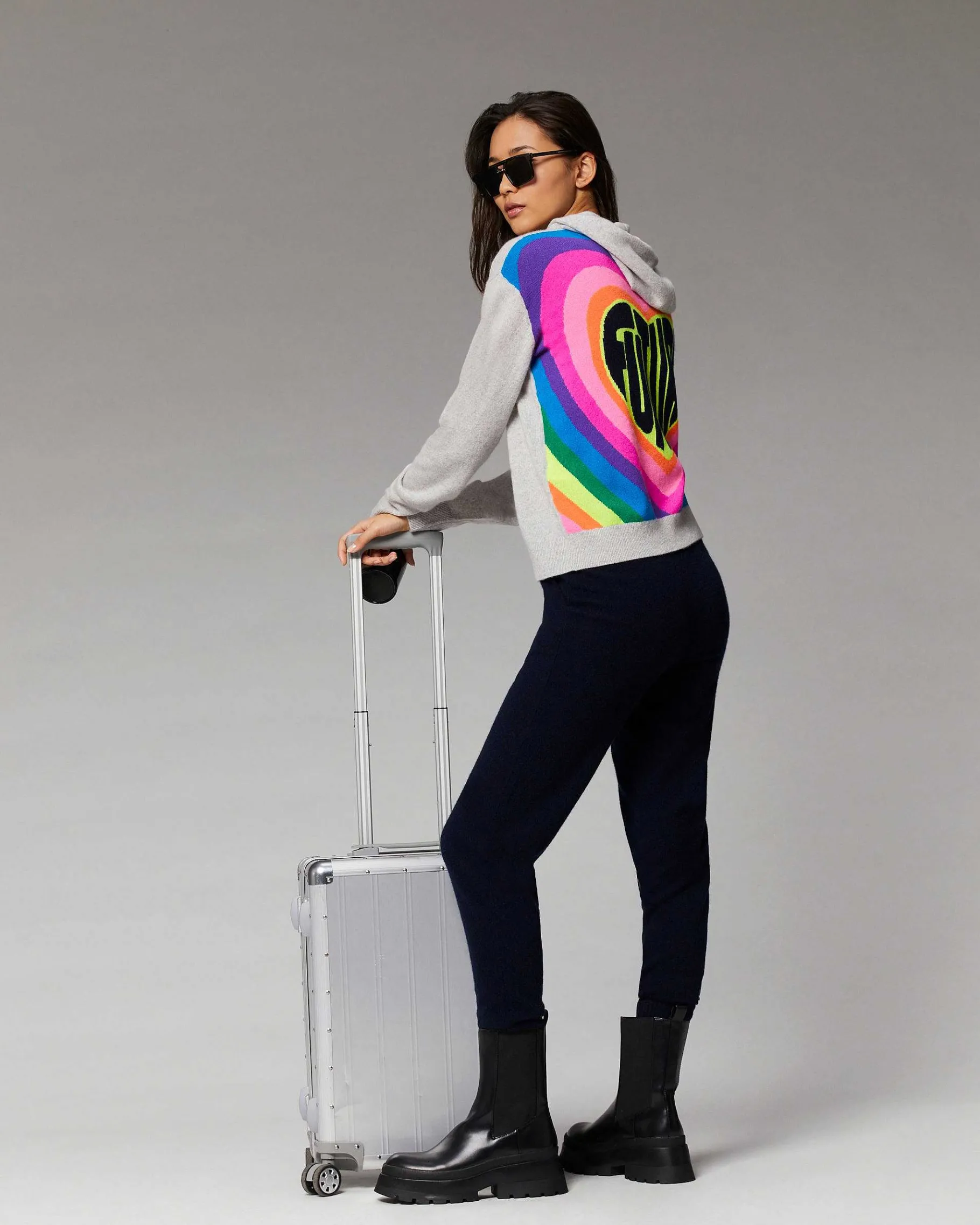 Discount FROM FUTURE Pull Hoodie Future Multicolore Dos Leger Gris Chine Clair