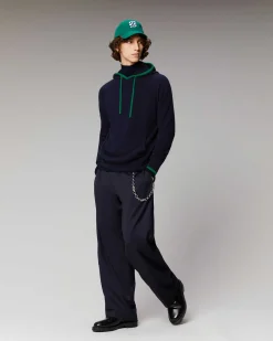 Best FROM FUTURE Pull Hoodie Liserets Contrastes Leger Navy