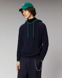 Best FROM FUTURE Pull Hoodie Liserets Contrastes Leger Navy