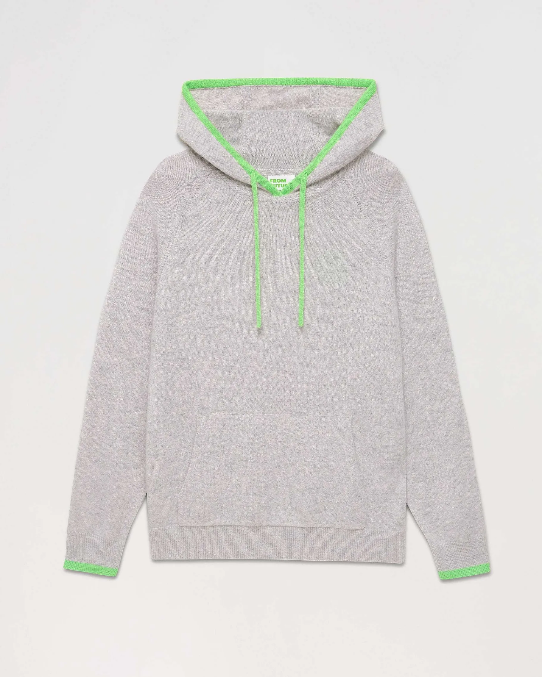 Sale FROM FUTURE Pull Hoodie Liserets Contrastes Leger Gris Chine Clair
