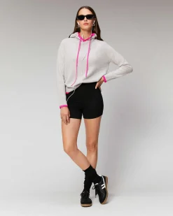Online FROM FUTURE Pull Hoodie Liserets Contrastes Leger Gris Chine Clair