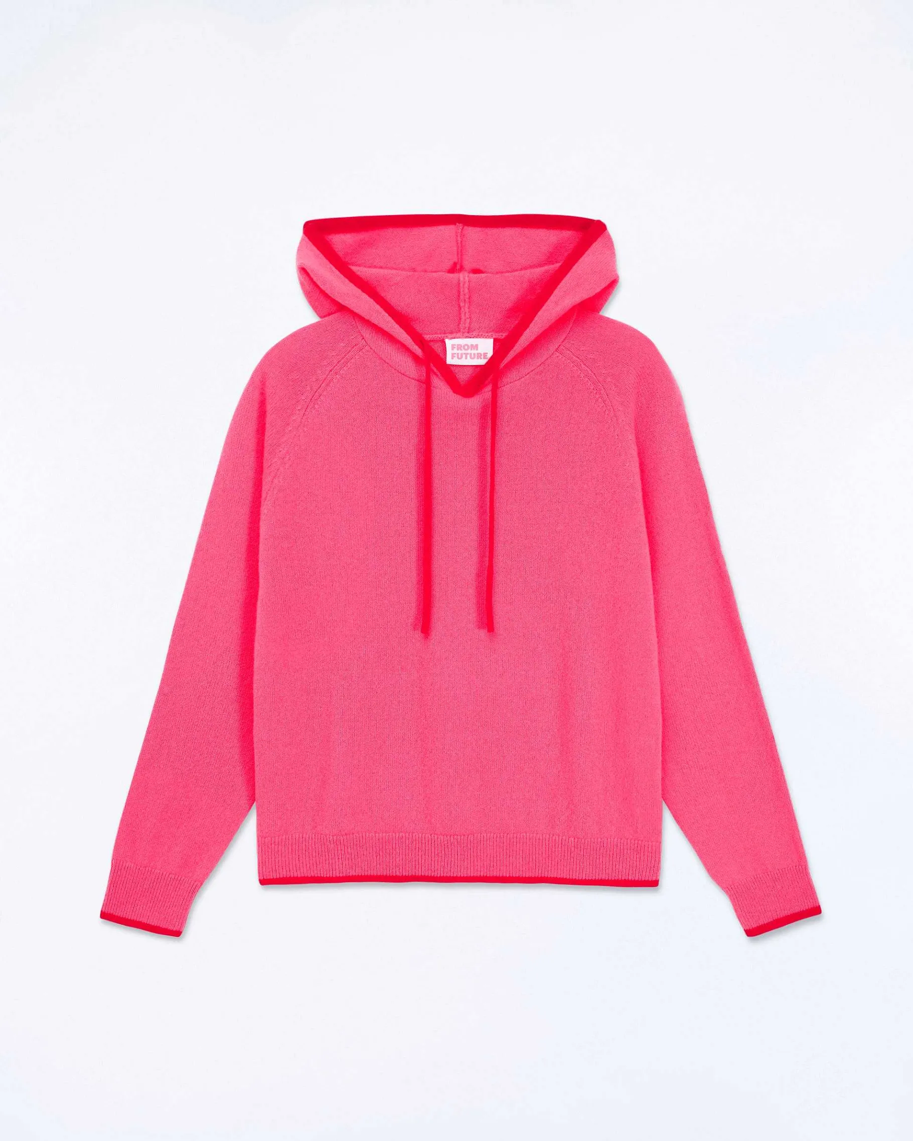Discount FROM FUTURE Pull Hoodie Oversize Liserets Contrastes Flower Pink