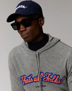 New FROM FUTURE Pull Hoodie That'S All Folks Gris Chine Fonce