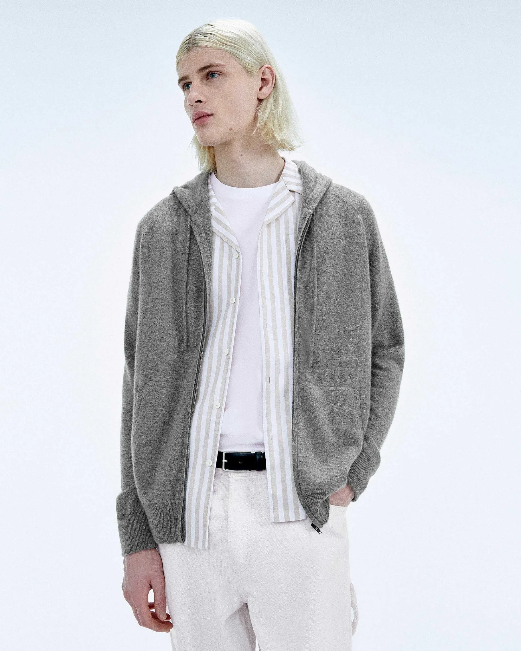 Clearance FROM FUTURE Pull Hoodie Uni Gris Chine Fonce