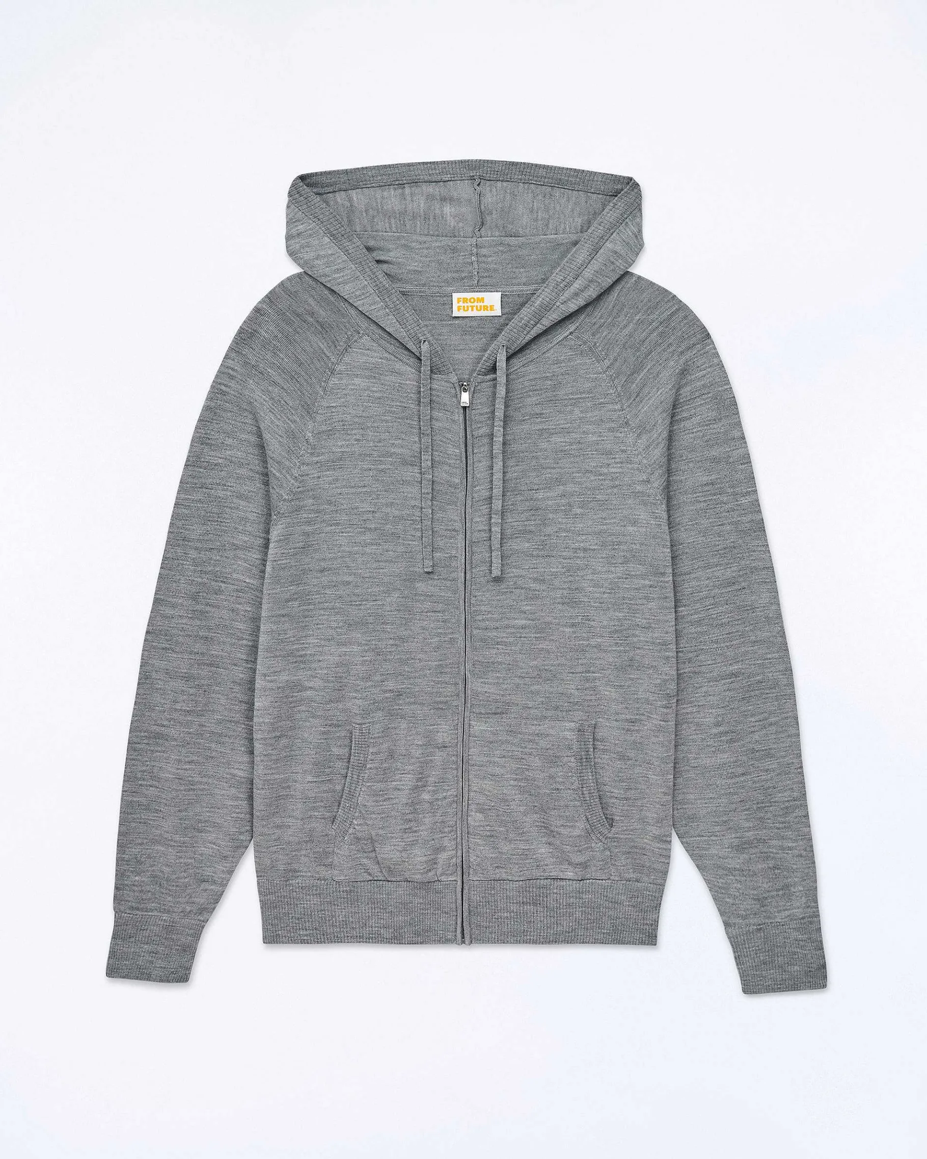 Discount FROM FUTURE Pull Hoodie Uni Gris Chine Fonce