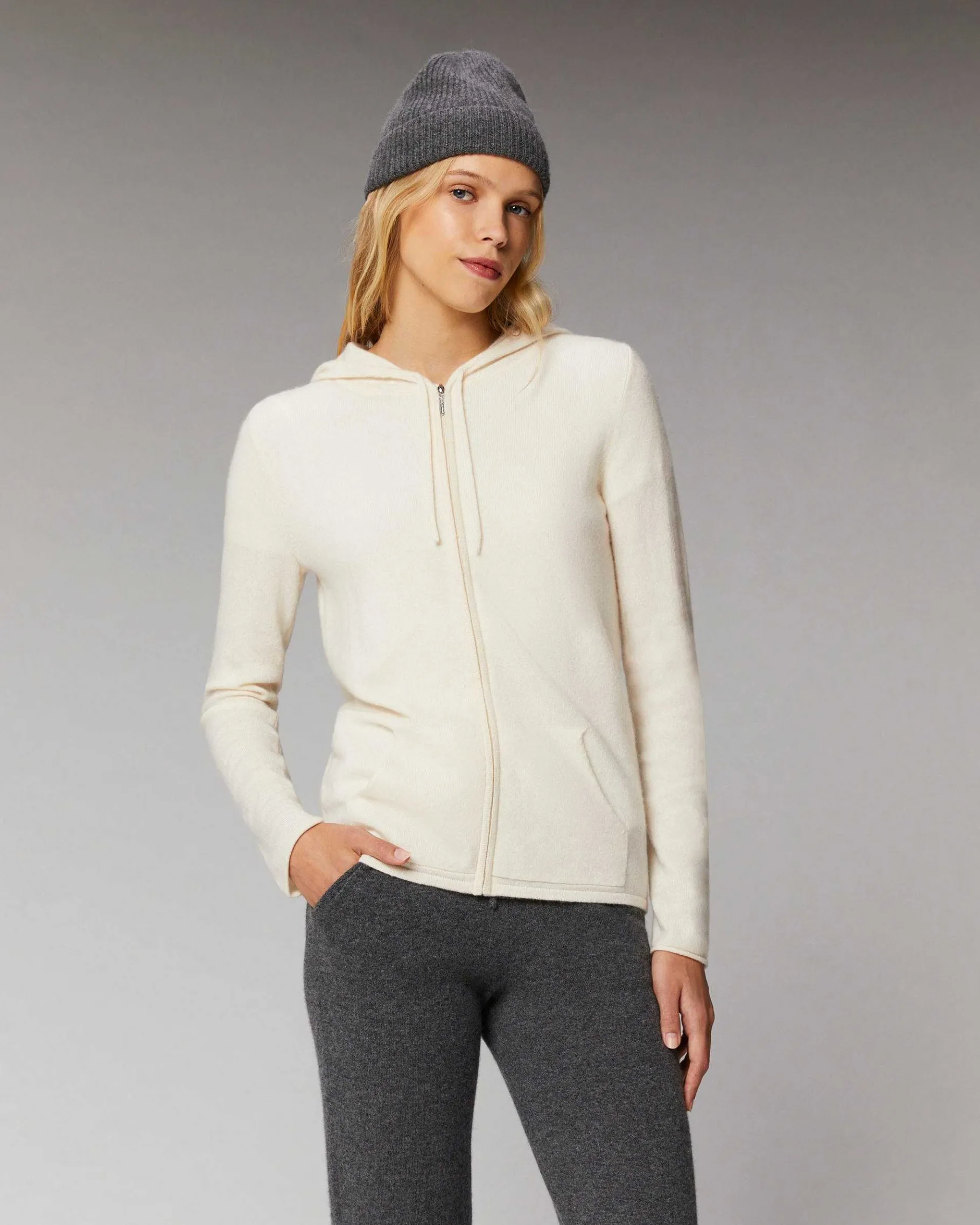 Hot FROM FUTURE Pull Hoodie Zippe Ecru