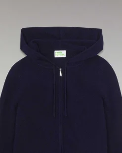 New FROM FUTURE Pull Hoodie Zippe Navy