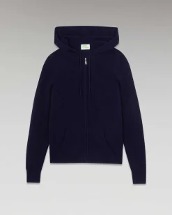 New FROM FUTURE Pull Hoodie Zippe Navy