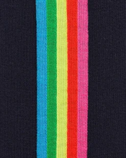 Best FROM FUTURE Pull Hoodie Zippe Bande Multicolore Navy