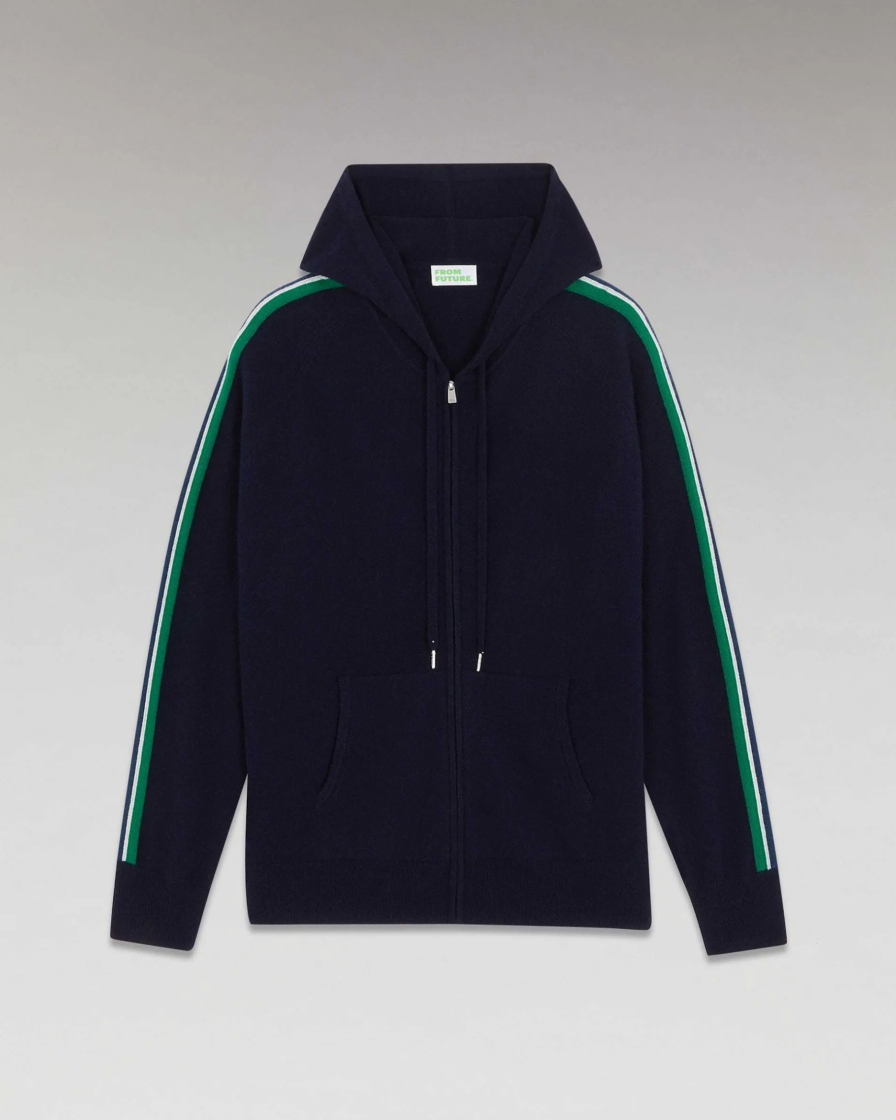 Hot FROM FUTURE Pull Hoodie Zippe Bandes Navy