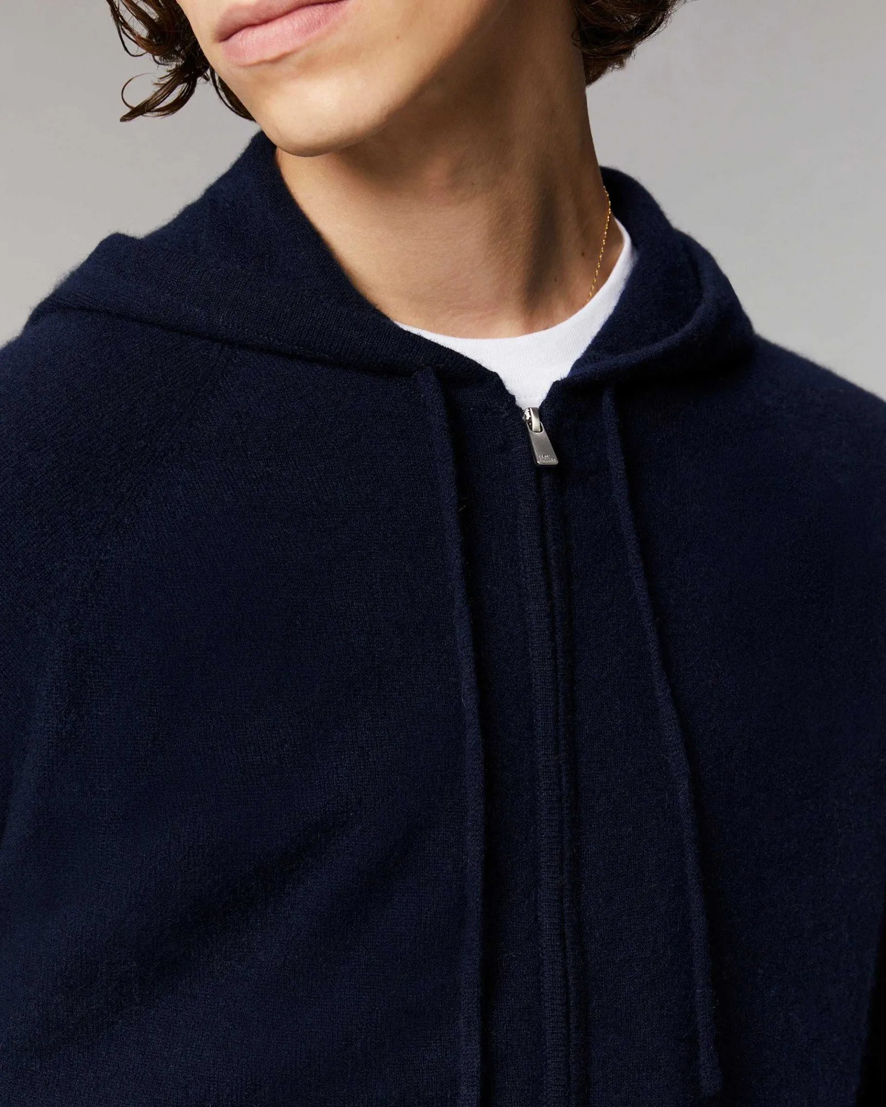 Outlet FROM FUTURE Pull Hoodie Zippe Basique Navy