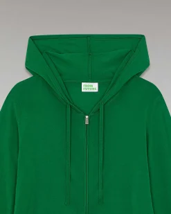 FROM FUTURE Pull Hoodie Zippe Basique Forest Green