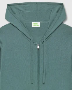 Online FROM FUTURE Pull Hoodie Zippe Uni Washed Green