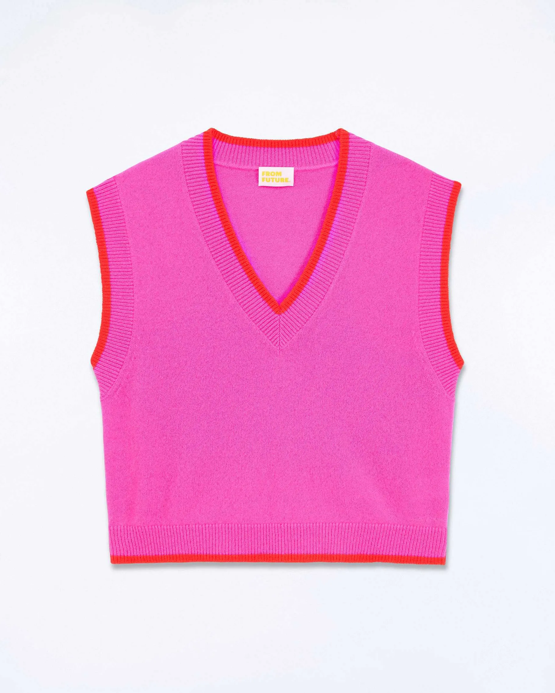 Hot FROM FUTURE Pull Sans Manche Bicolore Tropical Pink