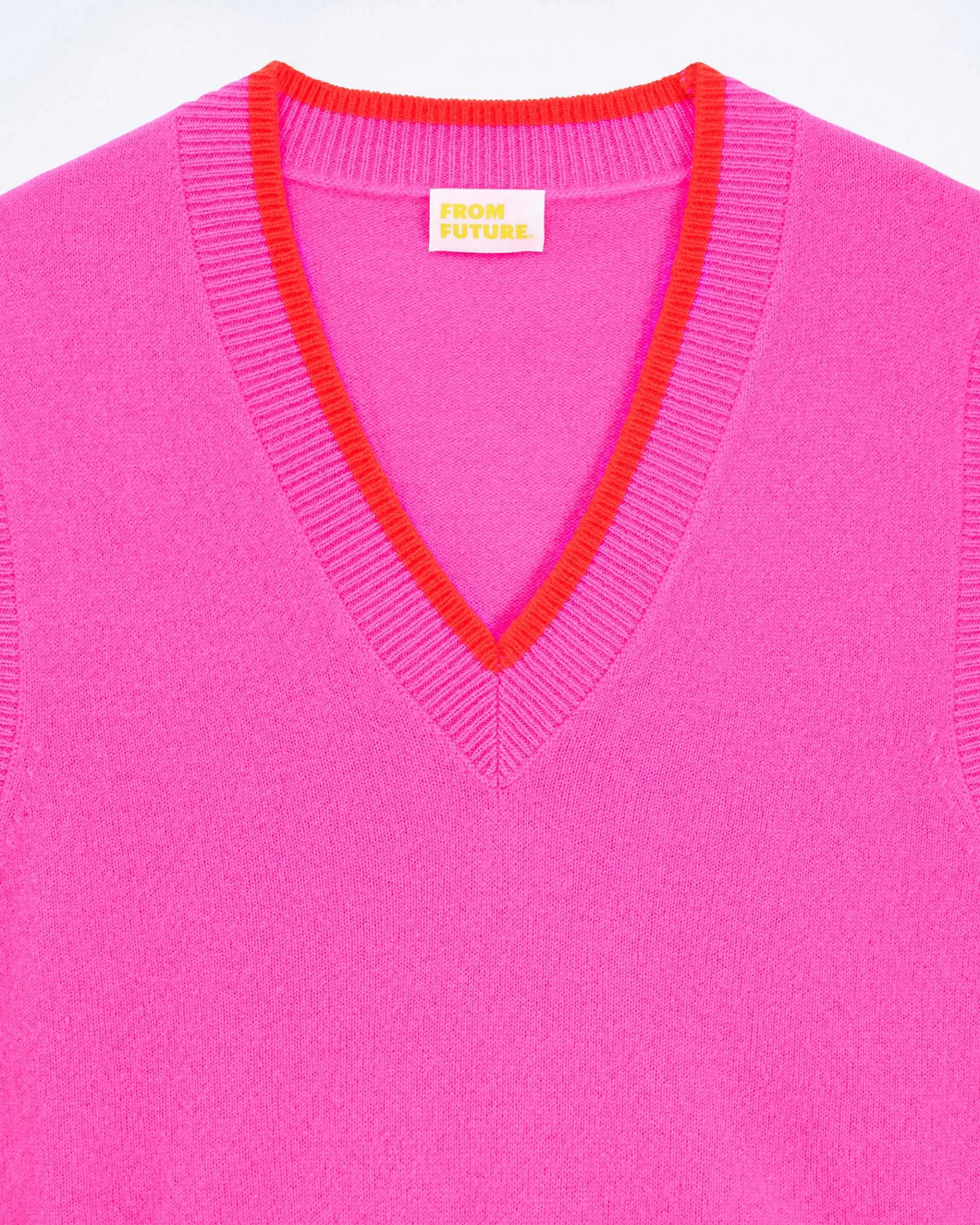 Outlet FROM FUTURE Pull Sans Manche Bicolore Tropical Pink