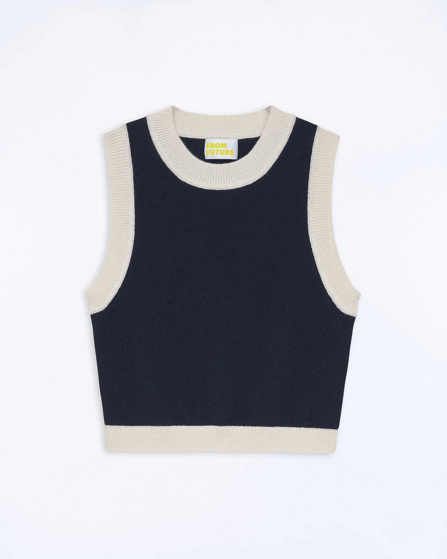 Outlet FROM FUTURE Pull Sans Manche Bicolore Navy