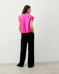 Online FROM FUTURE Pull Sans Manche Bicolore Magic Orange