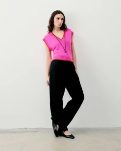 Online FROM FUTURE Pull Sans Manche Bicolore Magic Orange