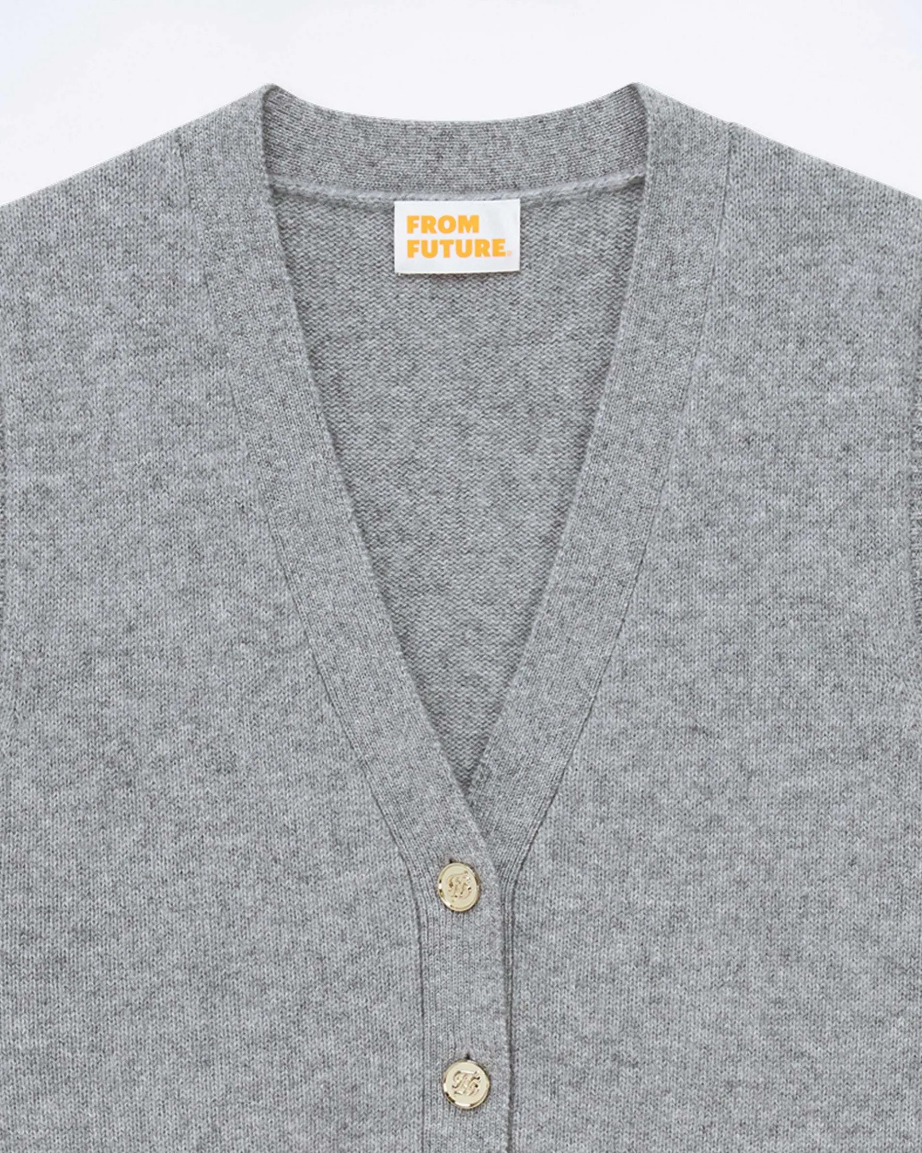 Discount FROM FUTURE Pull Sans Manche Boutons Bijoux Gris Chine Fonce