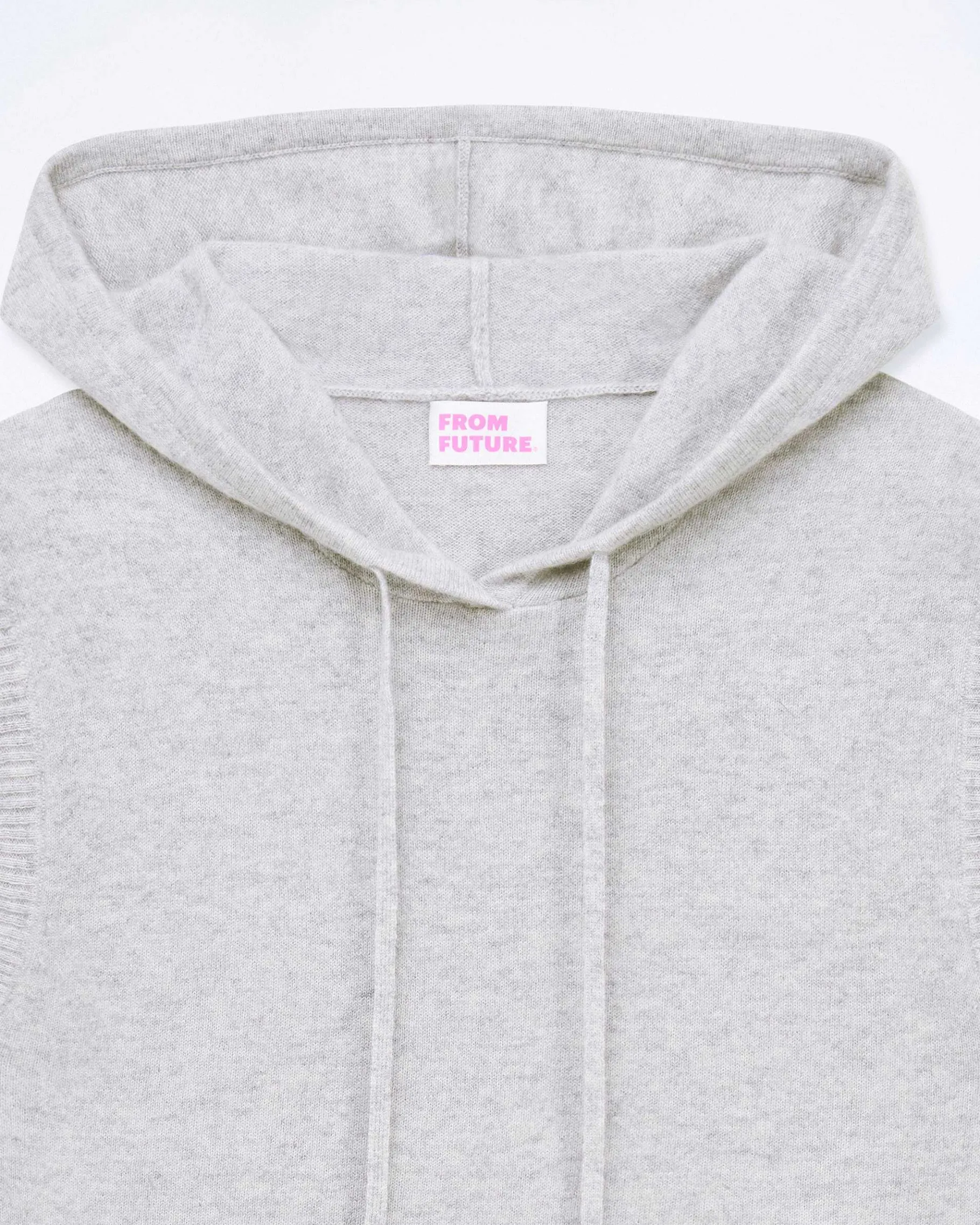 FROM FUTURE Pull Sans Manche Capuche Gris Chine Clair