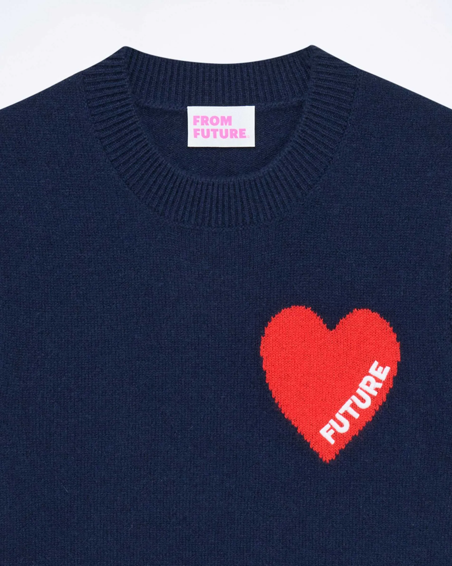 FROM FUTURE Pull Sans Manche Coeur Navy