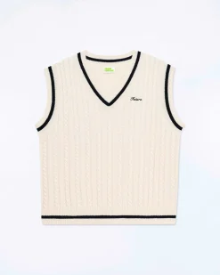 Clearance FROM FUTURE Pull Sans Manche Col Polo Future Ecru