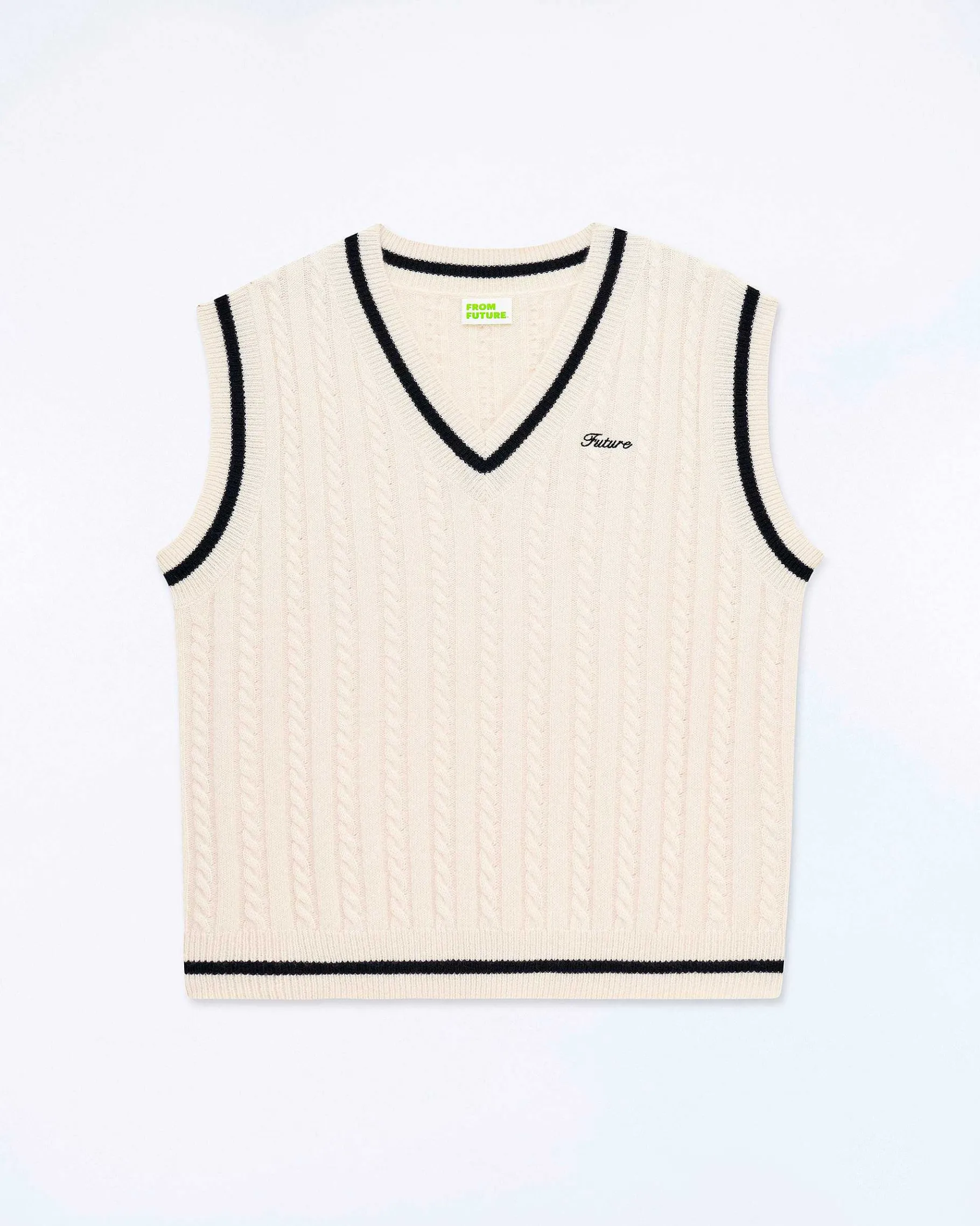 Clearance FROM FUTURE Pull Sans Manche Col Polo Future Ecru