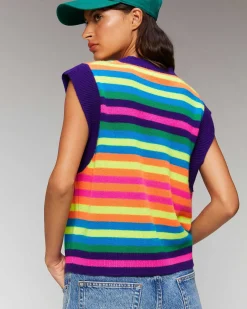 Sale FROM FUTURE Pull Sans Manche Multico Leger Multicolor