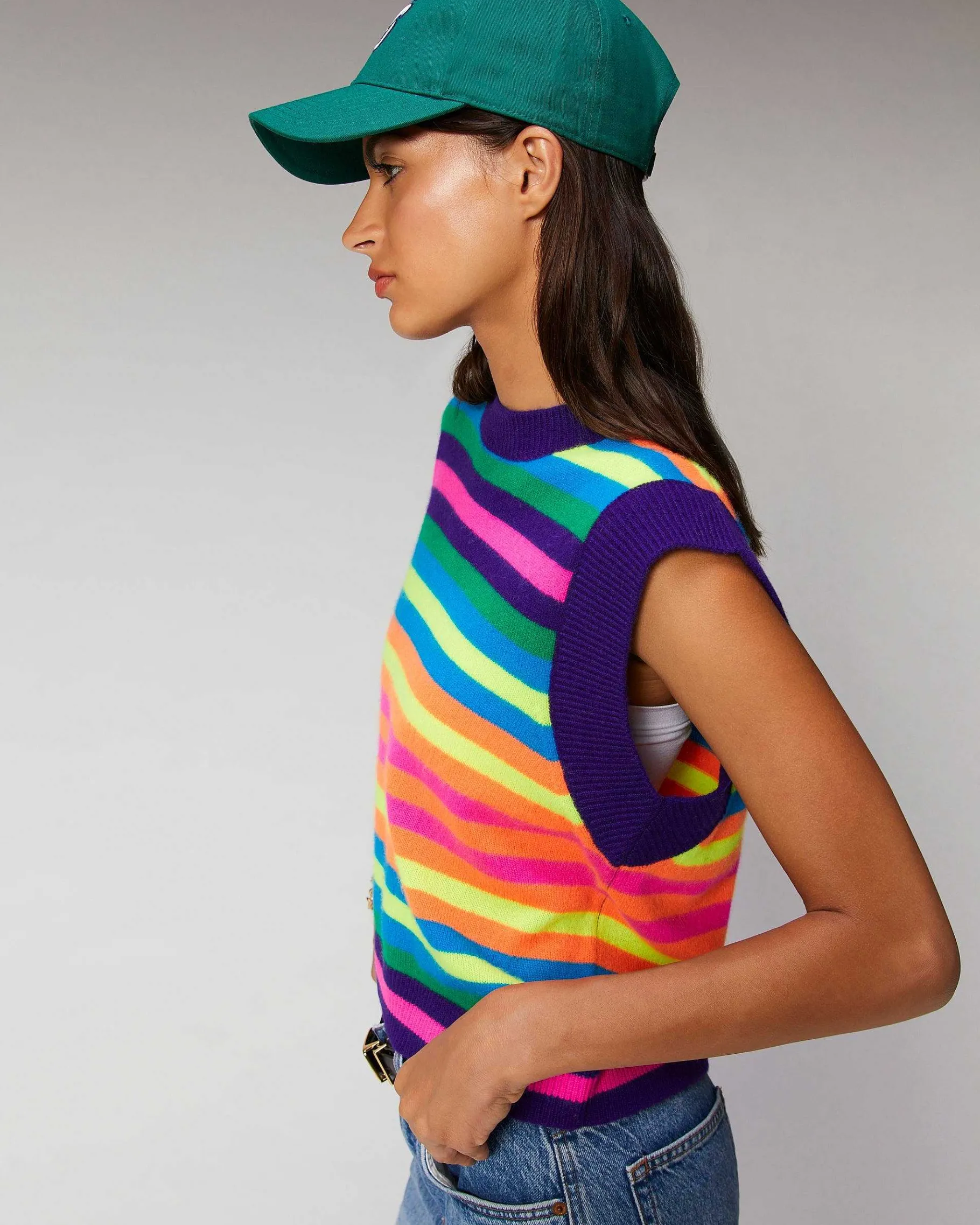 Outlet FROM FUTURE Pull Sans Manche Multico Leger Multicolor