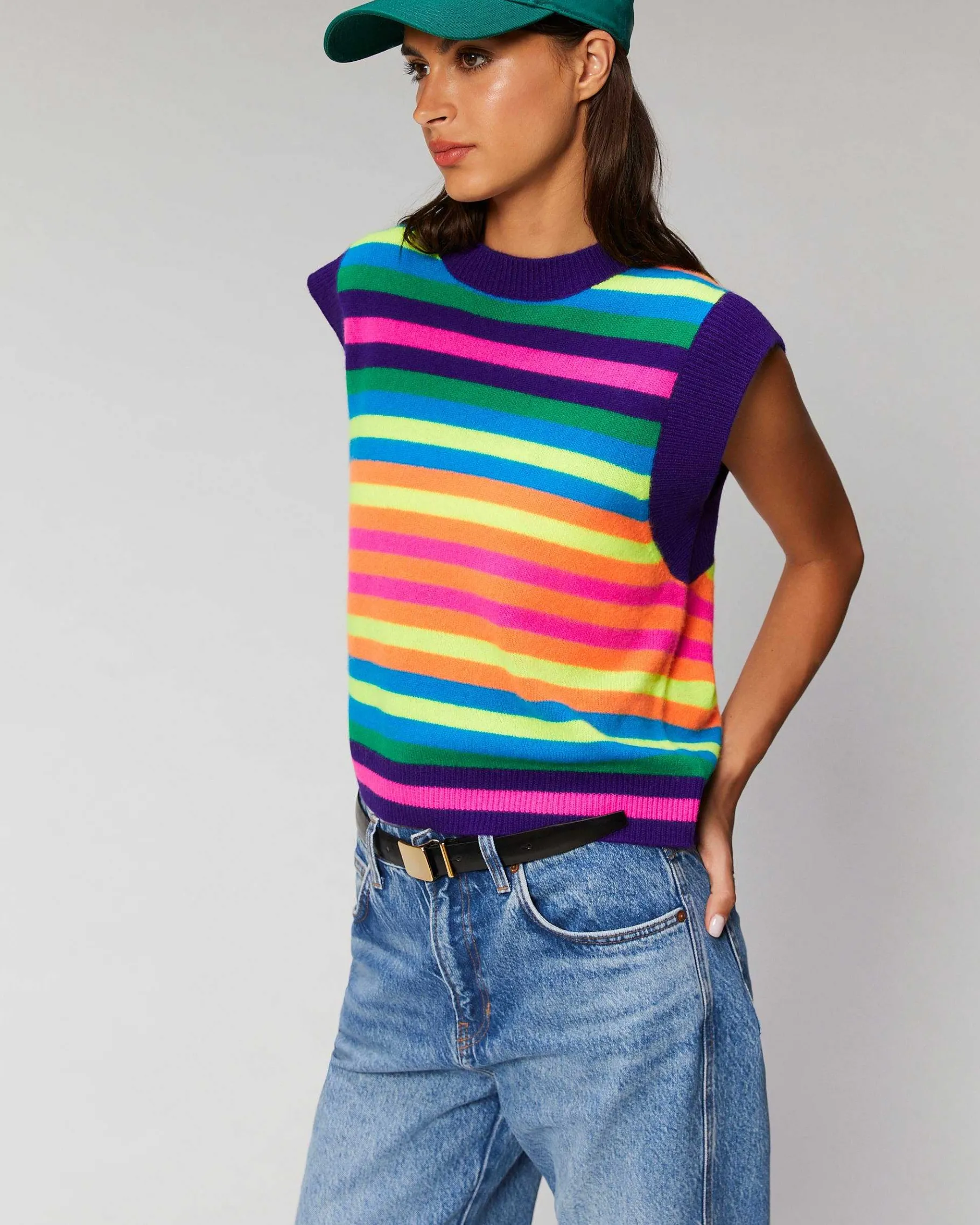 Outlet FROM FUTURE Pull Sans Manche Multico Leger Multicolor