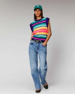 FROM FUTURE Pull Sans Manche Multico Leger Multicolor