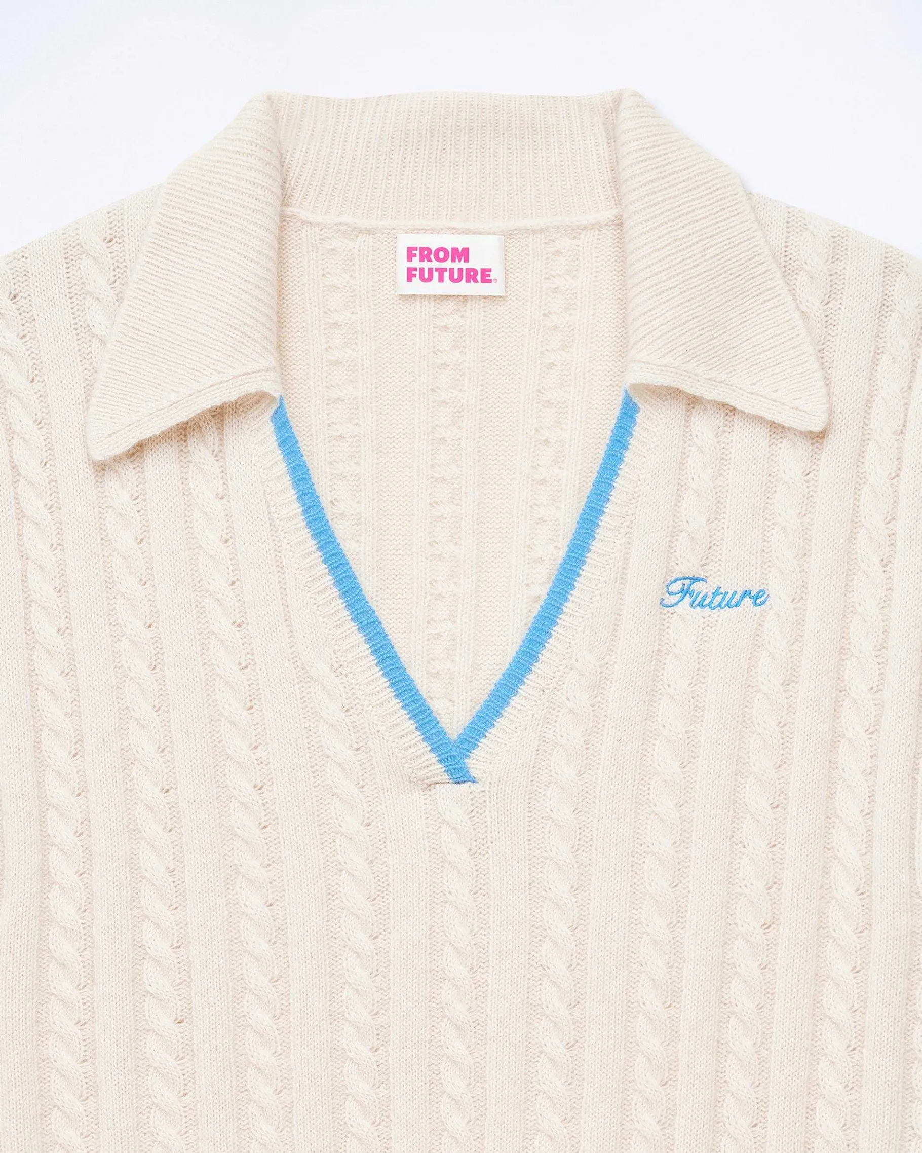 Clearance FROM FUTURE Pull Sans Manche Torsades Future Ecru