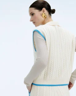 Clearance FROM FUTURE Pull Sans Manche Torsades Future Ecru